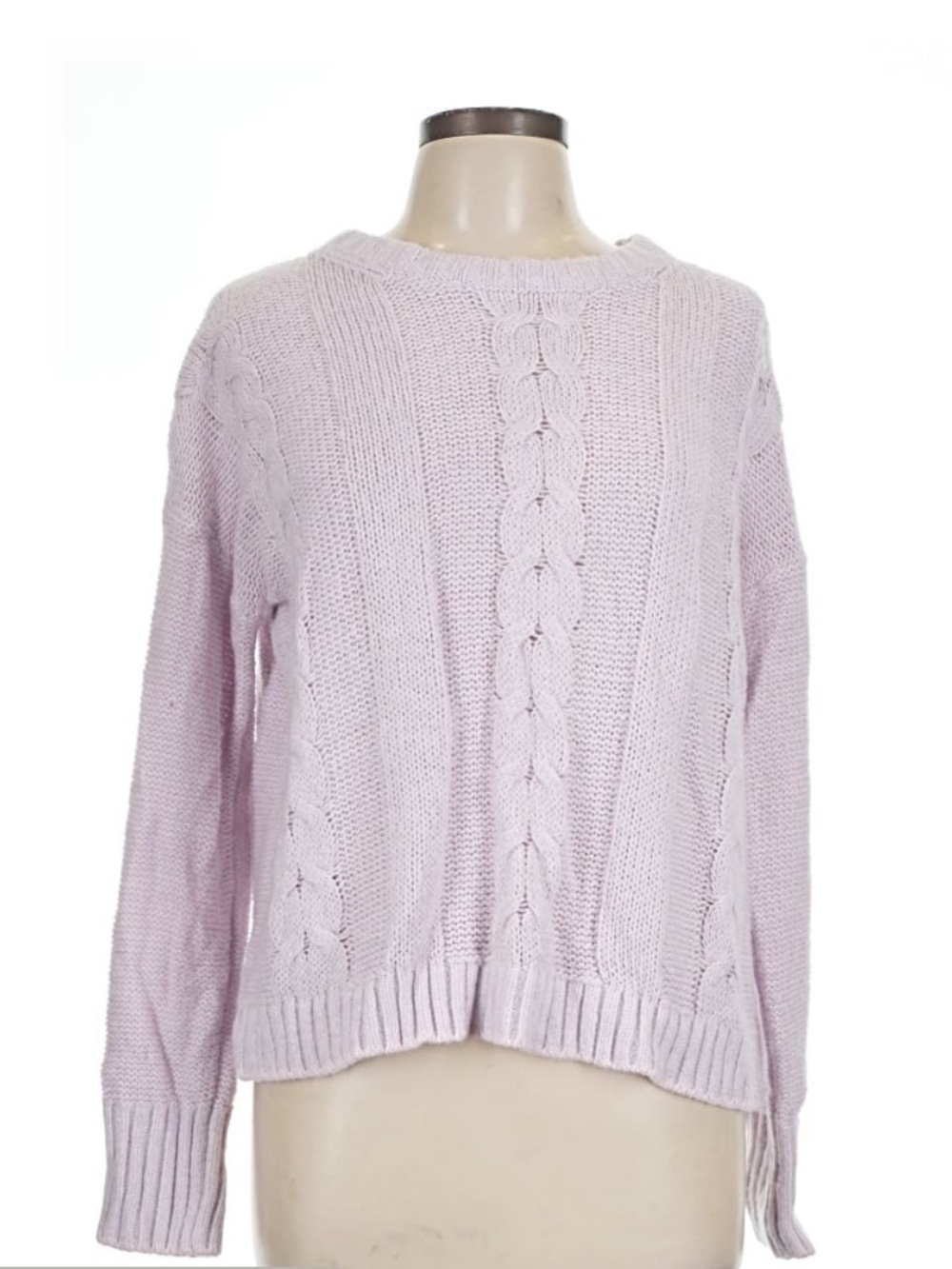 Banana Republic Lilac Cable-Knit Crewneck Sweater